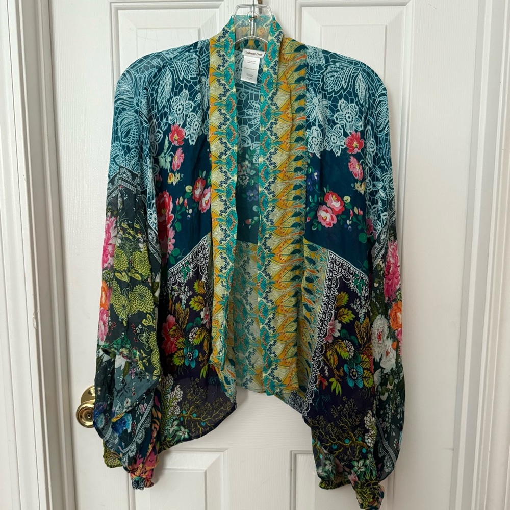 Coldwater Creek Sheer 100% Rayon Women Cardigan / coverup /one size
